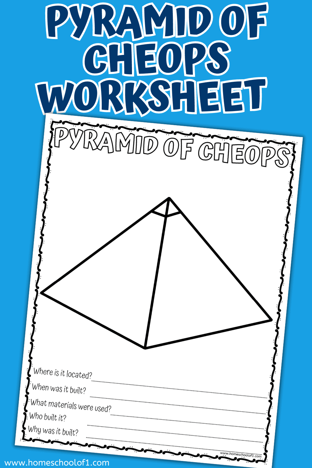 Cheops Class Reference Great Pyramid of Giza Worksheet & Fun Facts for Kids
