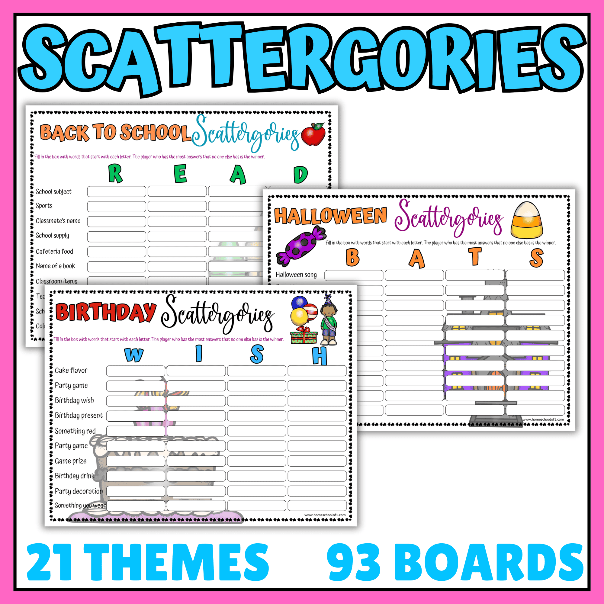 scattergories printable games