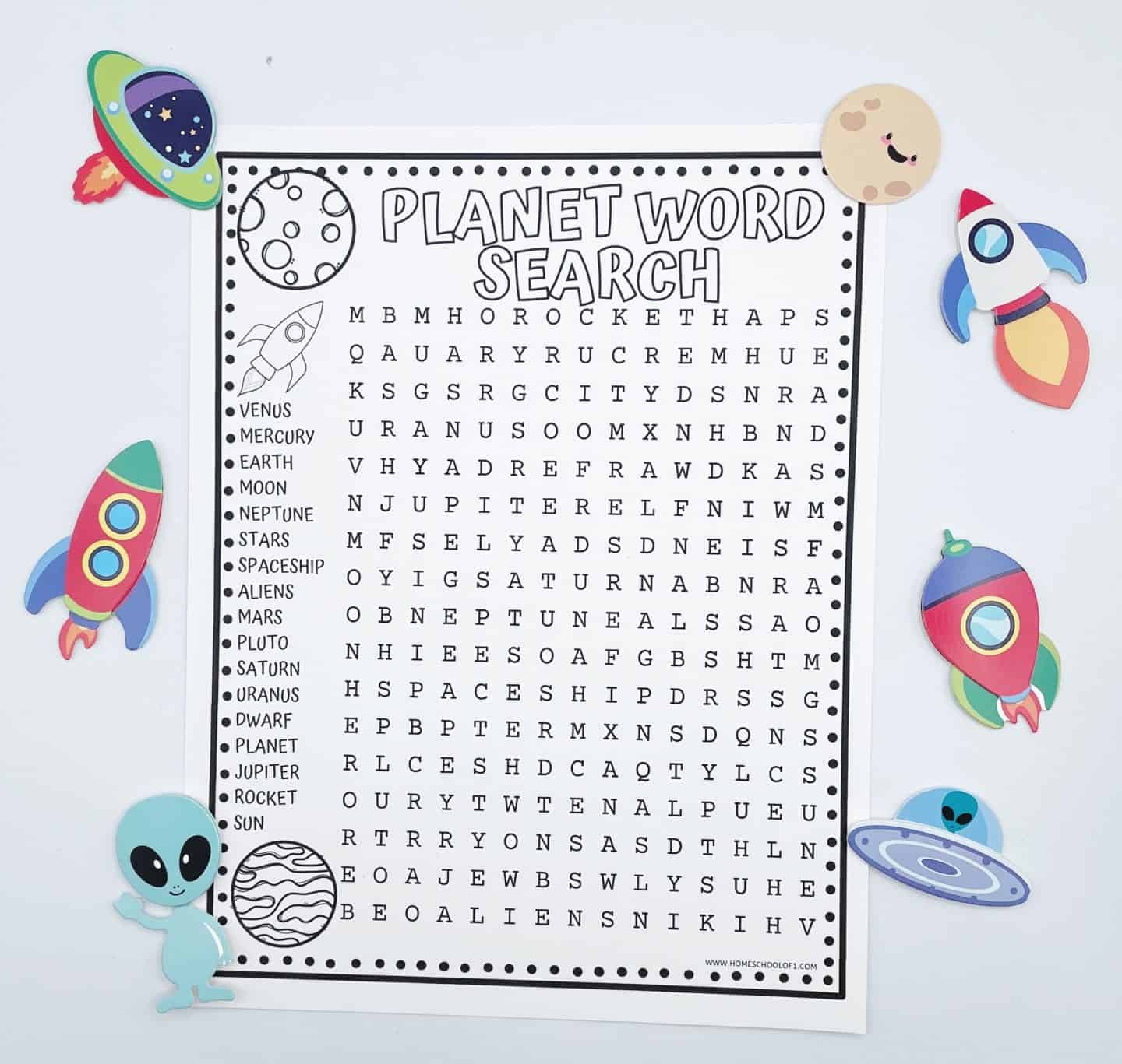 solar system word search