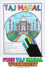 Free Printable Taj Mahal Worksheet for Kids