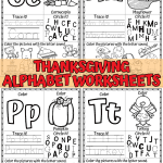 THANKSGIVING ALPHABET WORKSHEETS