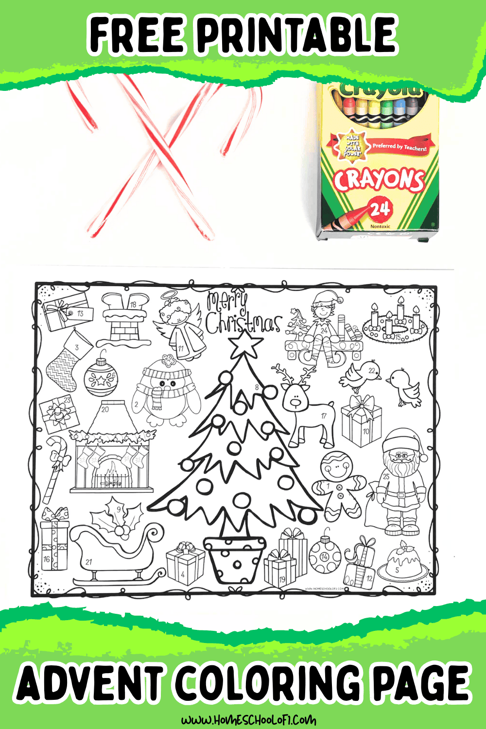 Free Advent Calendar Coloring Page