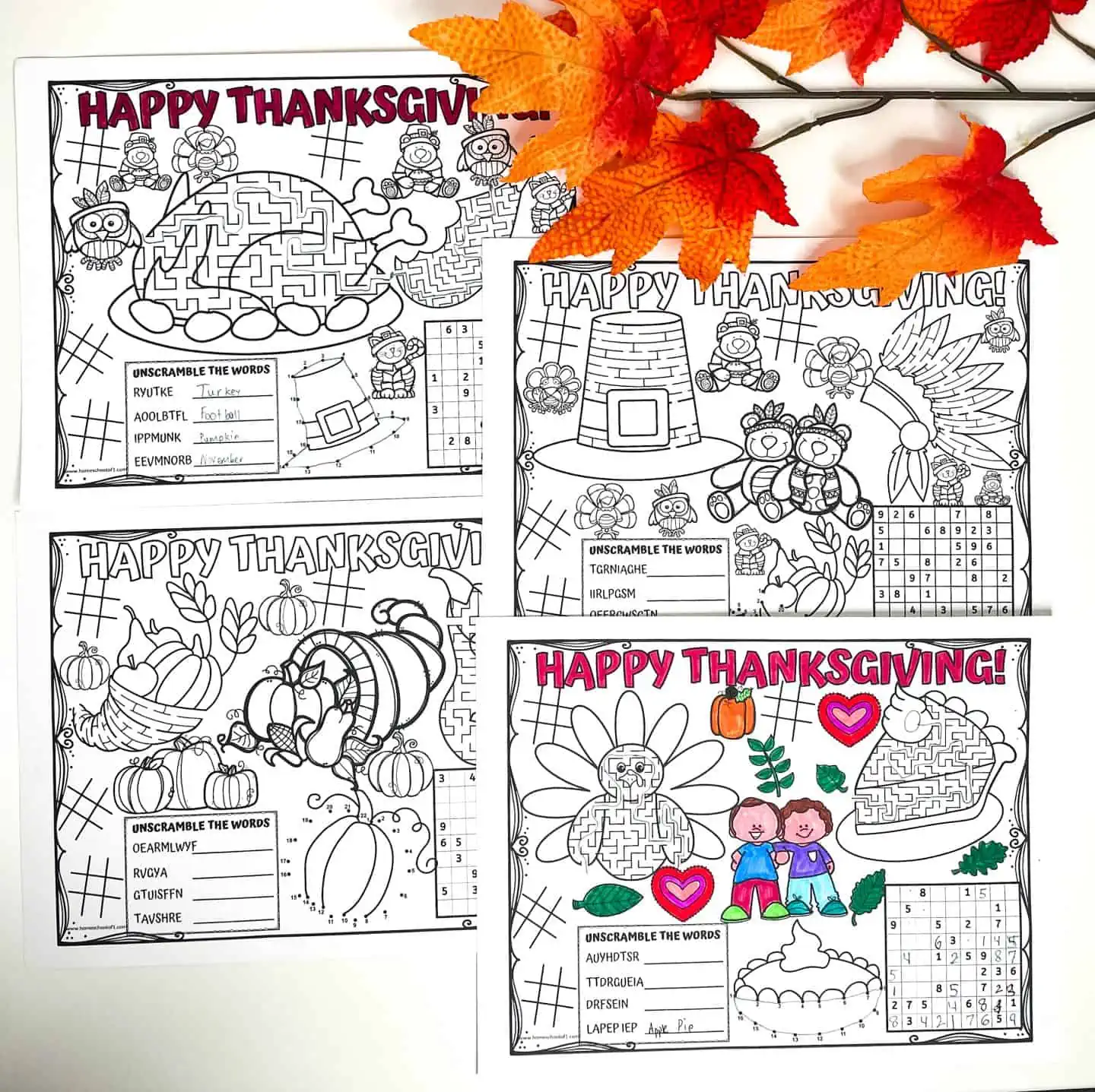 free thanksgiving placemats