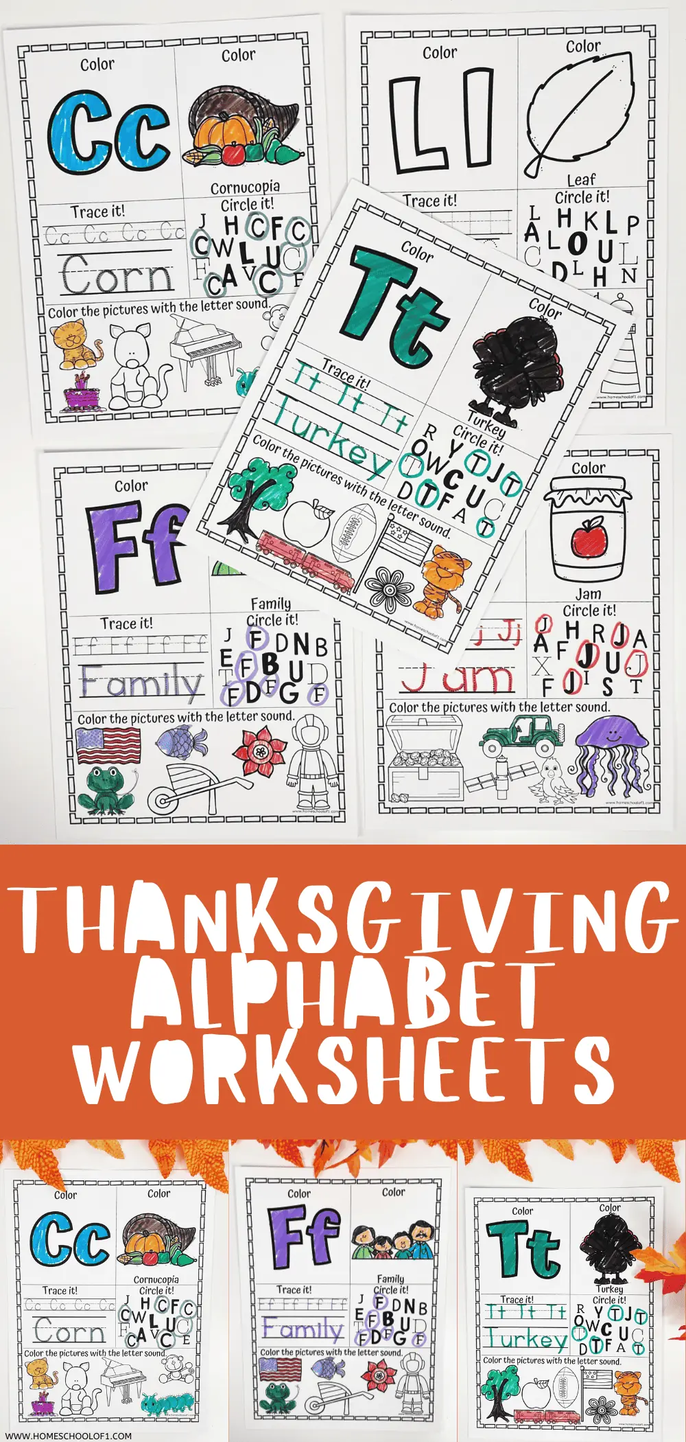 thanksgiving alphabet worksheets