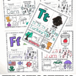 Colored Thanksgiving letter worksheets featuring tracing, phonics, and seasonal images like turkey and corn for preschool learning.
