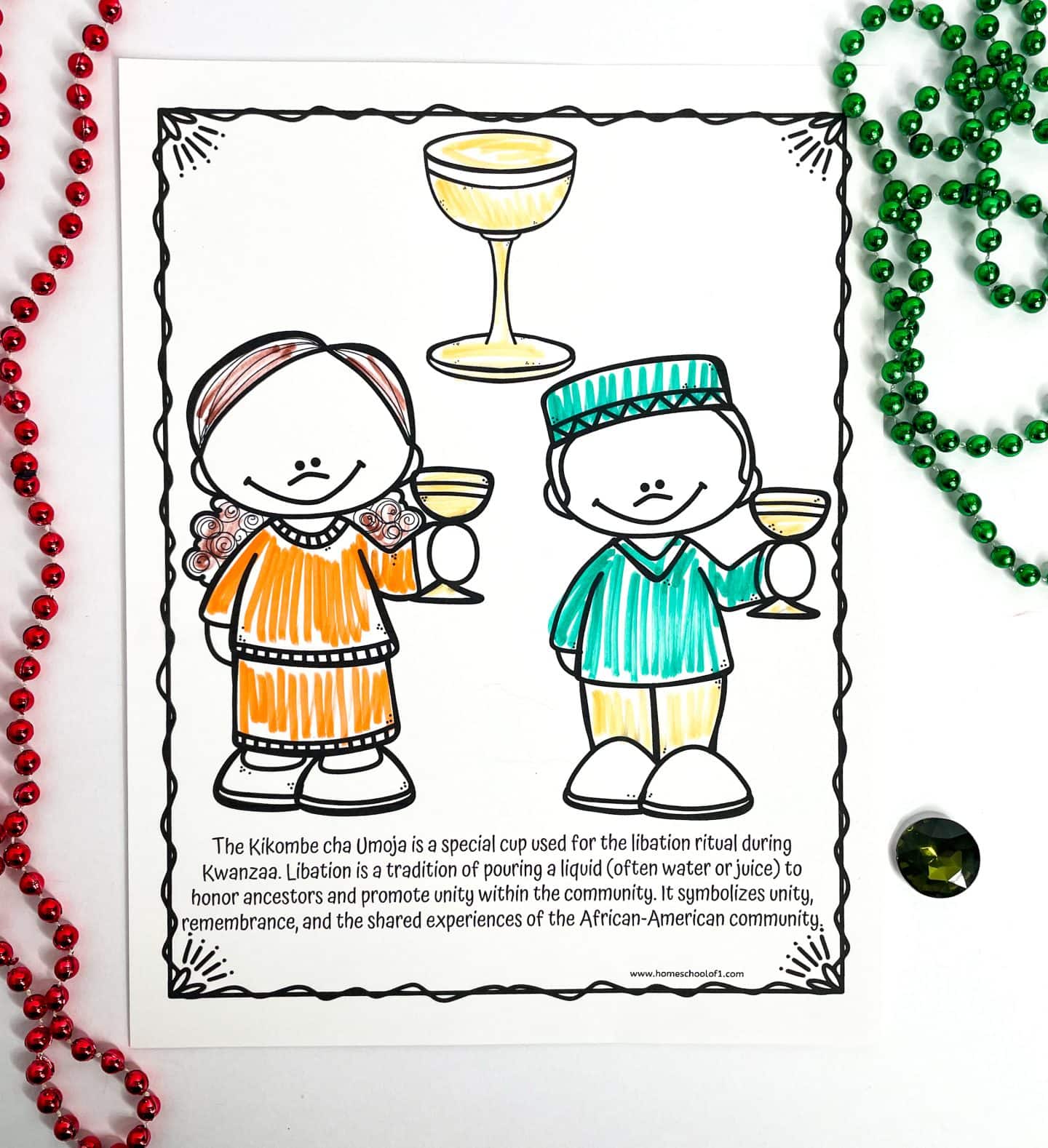KWANZAA COLORING WORKSHEET