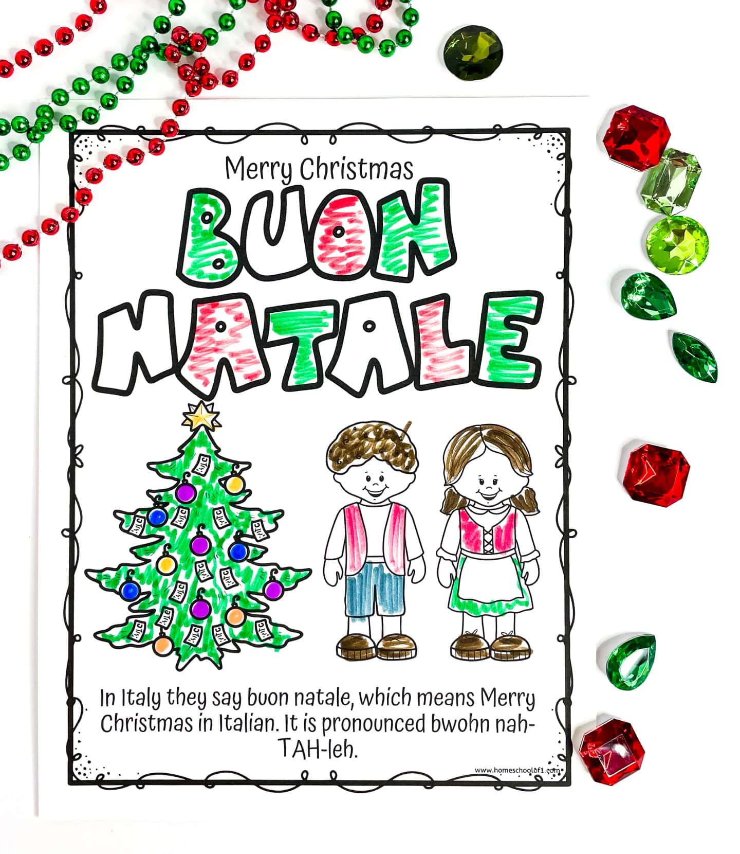 buon natale coloring page
