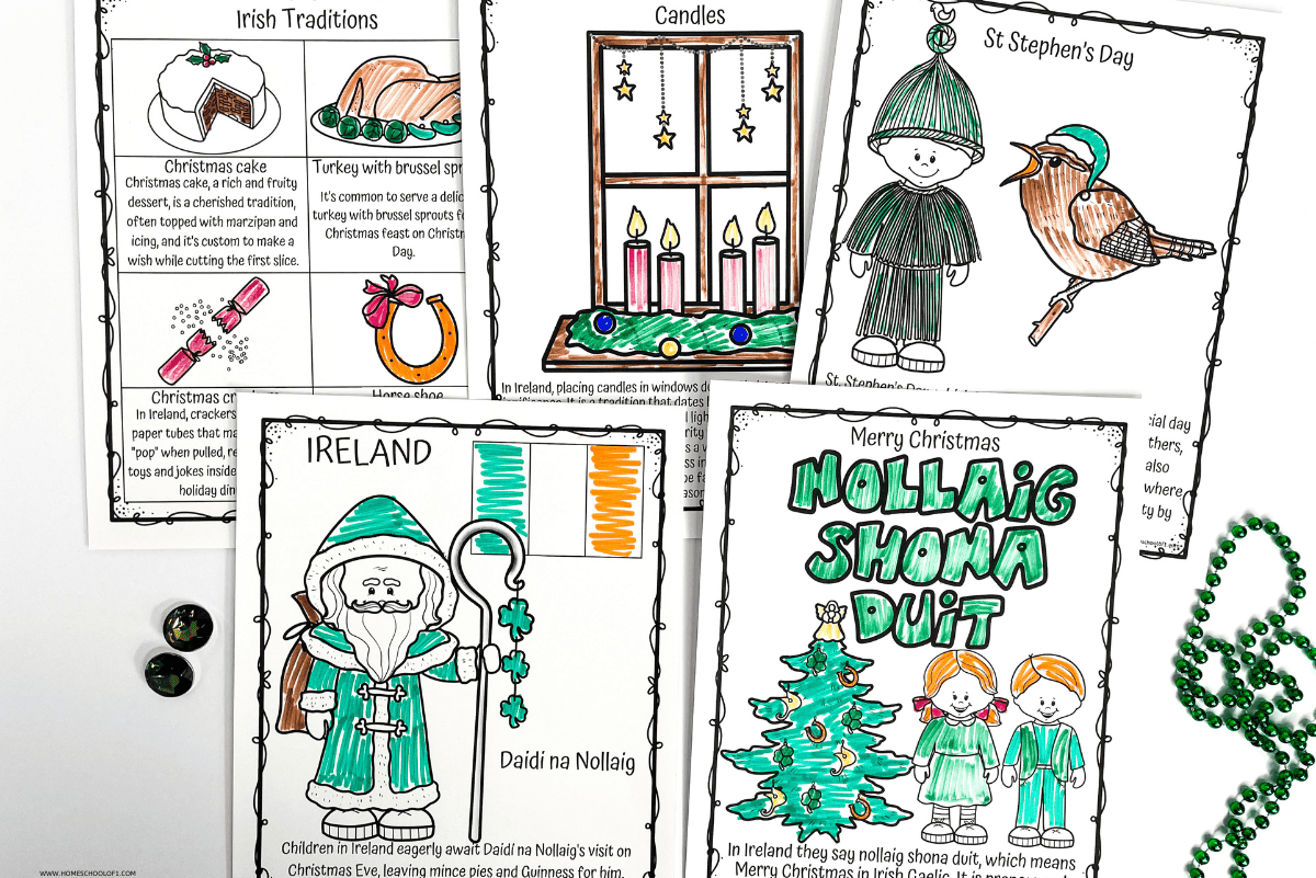 christmas in ireland coloring pages