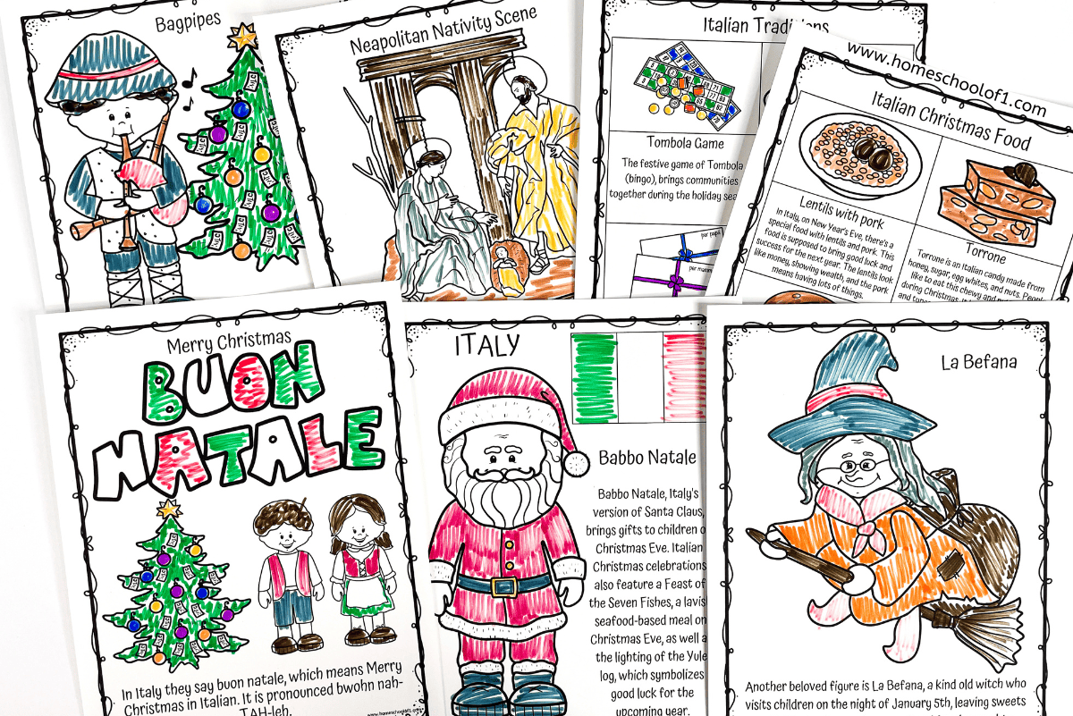 christmas in italy coloring pages