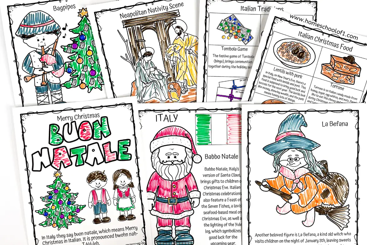 Free Christmas In Italy Worksheets