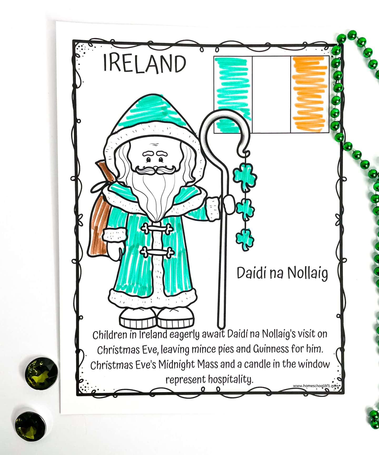 daidi na nollaig coloring page