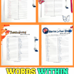 Words within words worksheets featuring Earth Day, Easter, Thanksgiving, and Martin Luther King Jr. themed printable literacy activities for kids.
