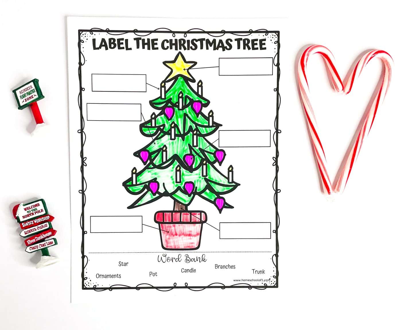 label the christmas tree
