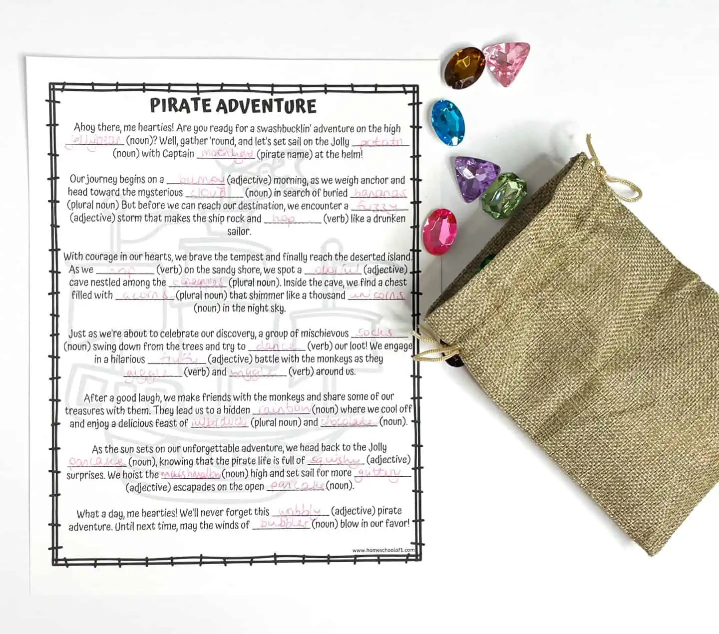 pirate story mad libs
