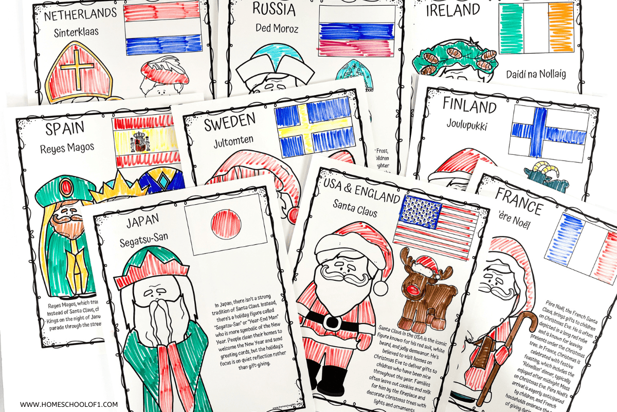 Free Christmas Around the World Coloring Pages