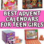 A curated selection of teen girl advent calendars with fun and festive options like bath bombs, cosmetics, collectible socks, a jigsaw puzzle set, and fandom-themed surprises.