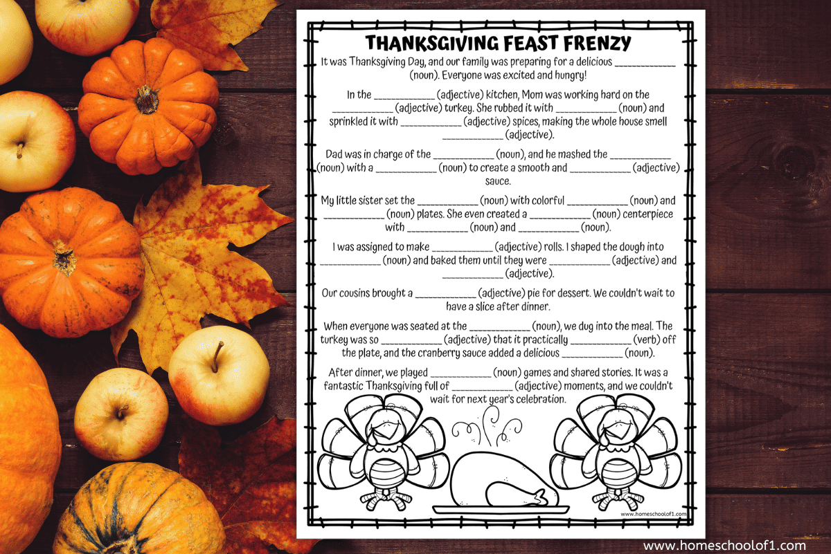 thanksgiving mad libs