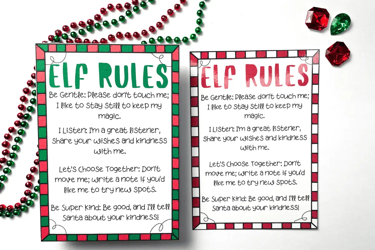 Elf on the Shelf Rules Printable for Kids