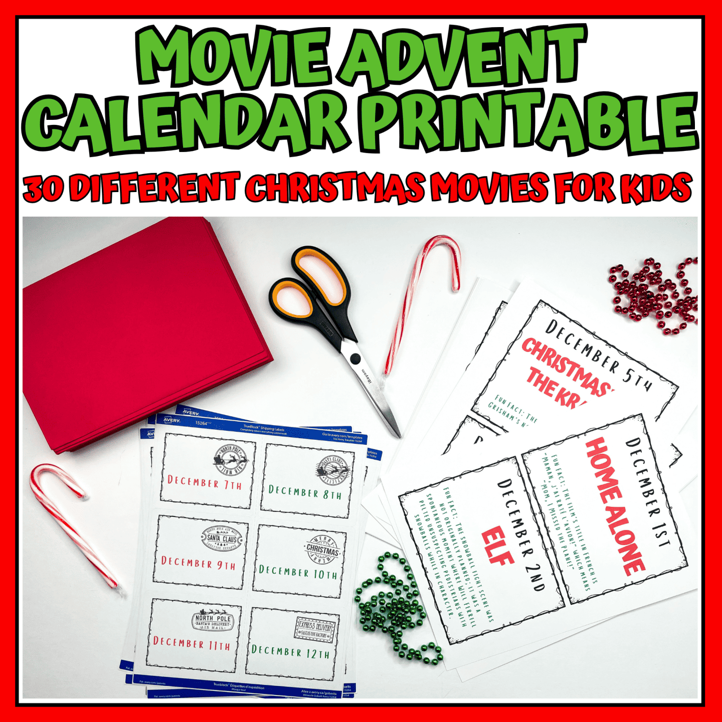 MOVIE ADVENT CALENDAR PRINTABLE
