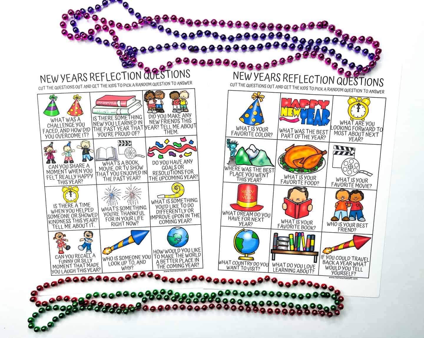 NEW YEAR REFLECTION QUESTION PRINTABLES