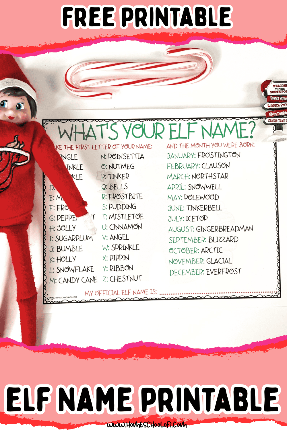 Free Christmas Elf Name Generator Printable