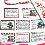 Free printable Elf on the Shelf sorry I’m late letters with book and candy cane
