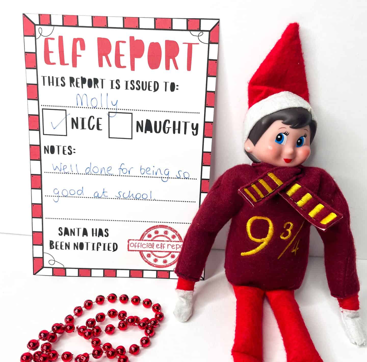 elf on the shelf report card