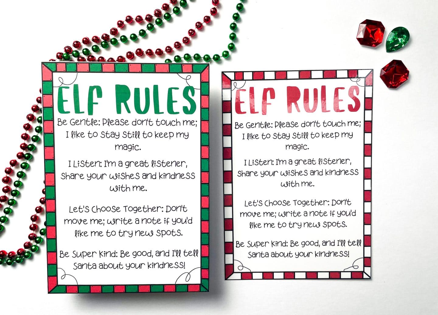 elf printable rules