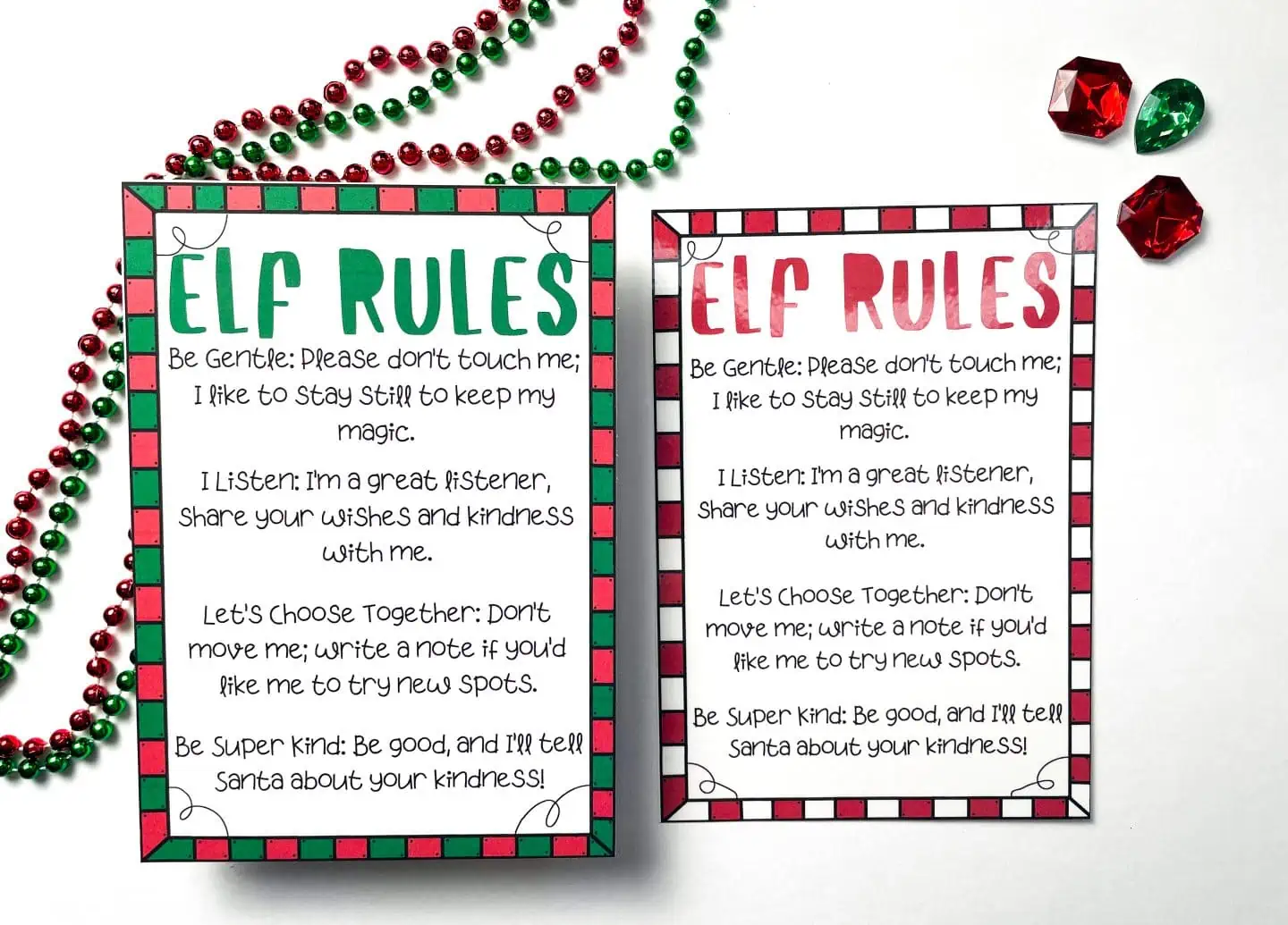 elf printable rules
