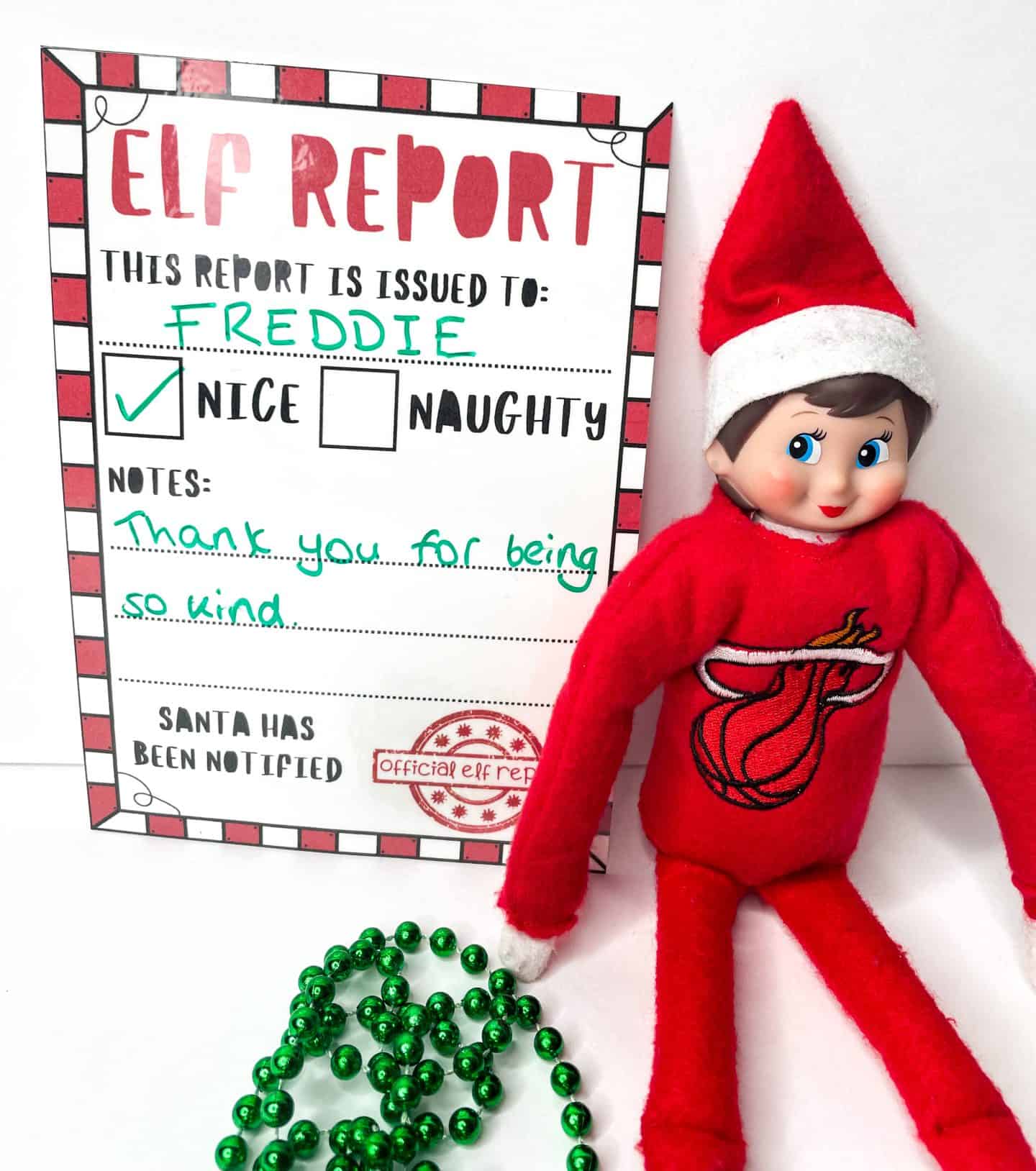 elf report card printable