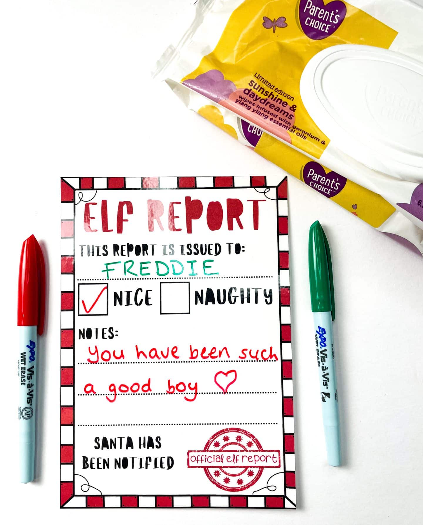 elf report printable