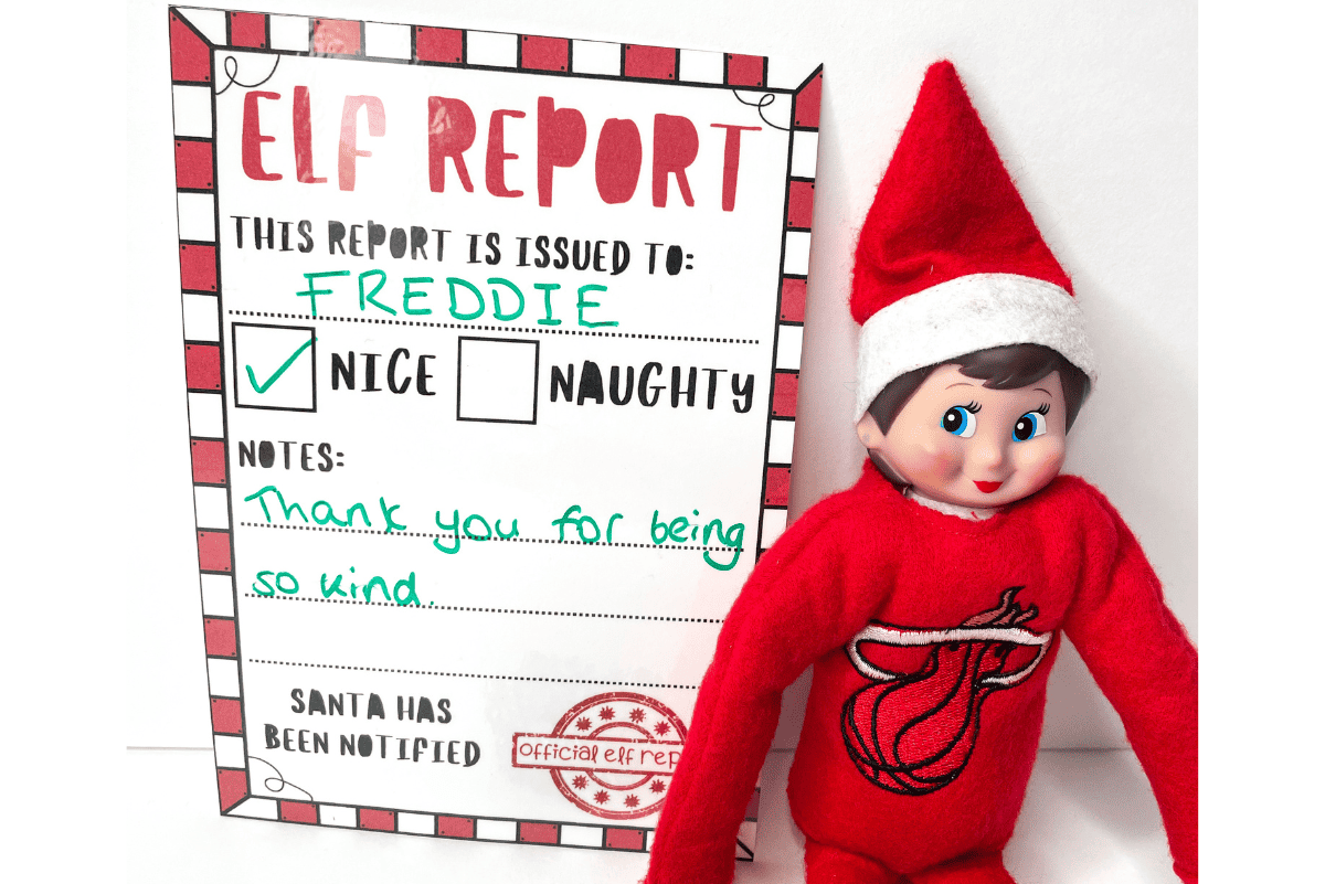 free elf report card printable