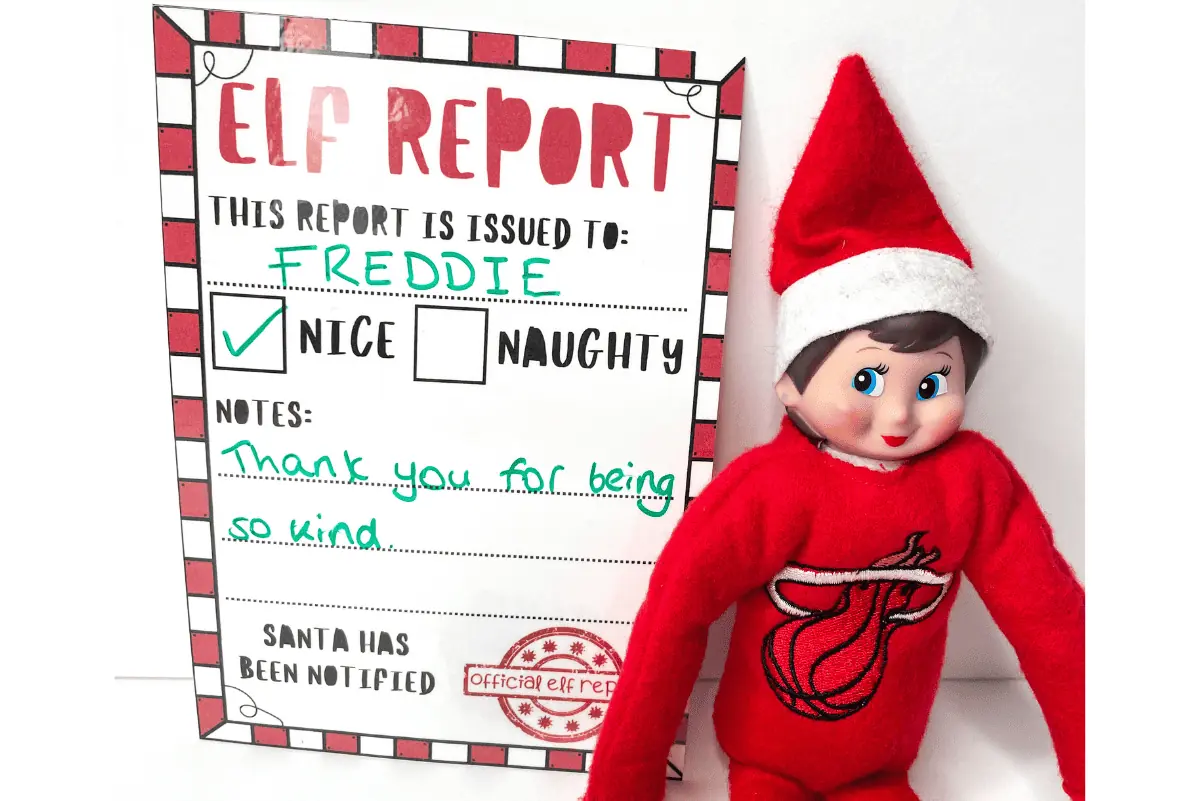 Free Elf Report Card Printable from the Elf on the Shelf