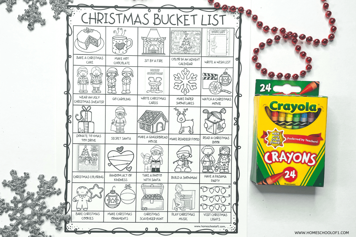 free printable christmas bucket list