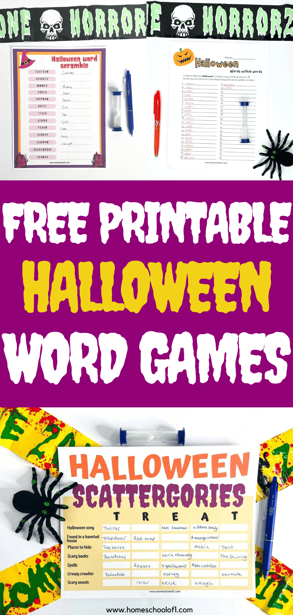 free printable halloween word games