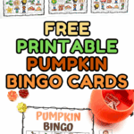 Printable pumpkin bingo cards set including six different bingo boards and a calling card sheet, ideal for fall parties or classrooms.