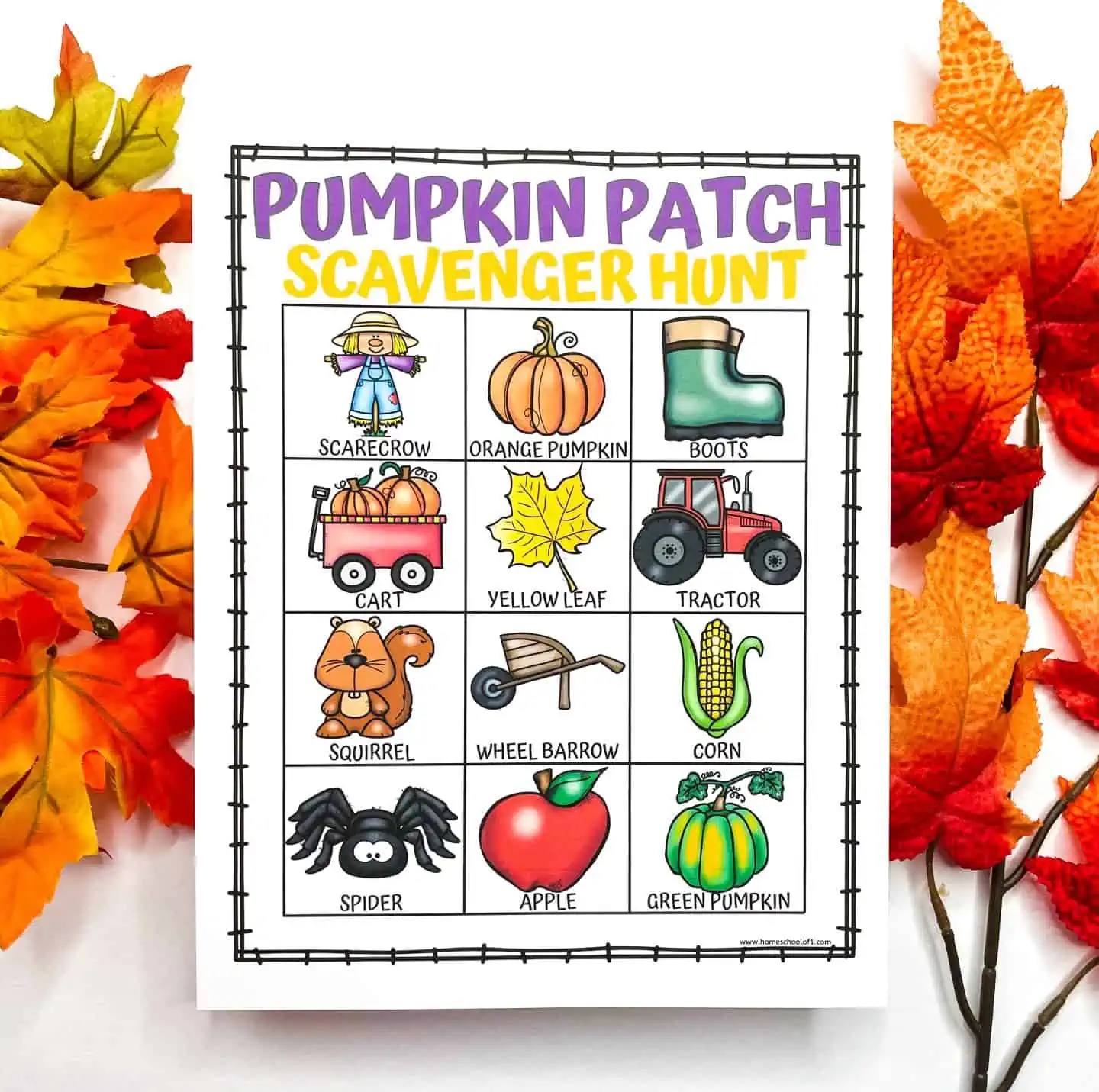 free pumpkin scavenger hunt worksheet