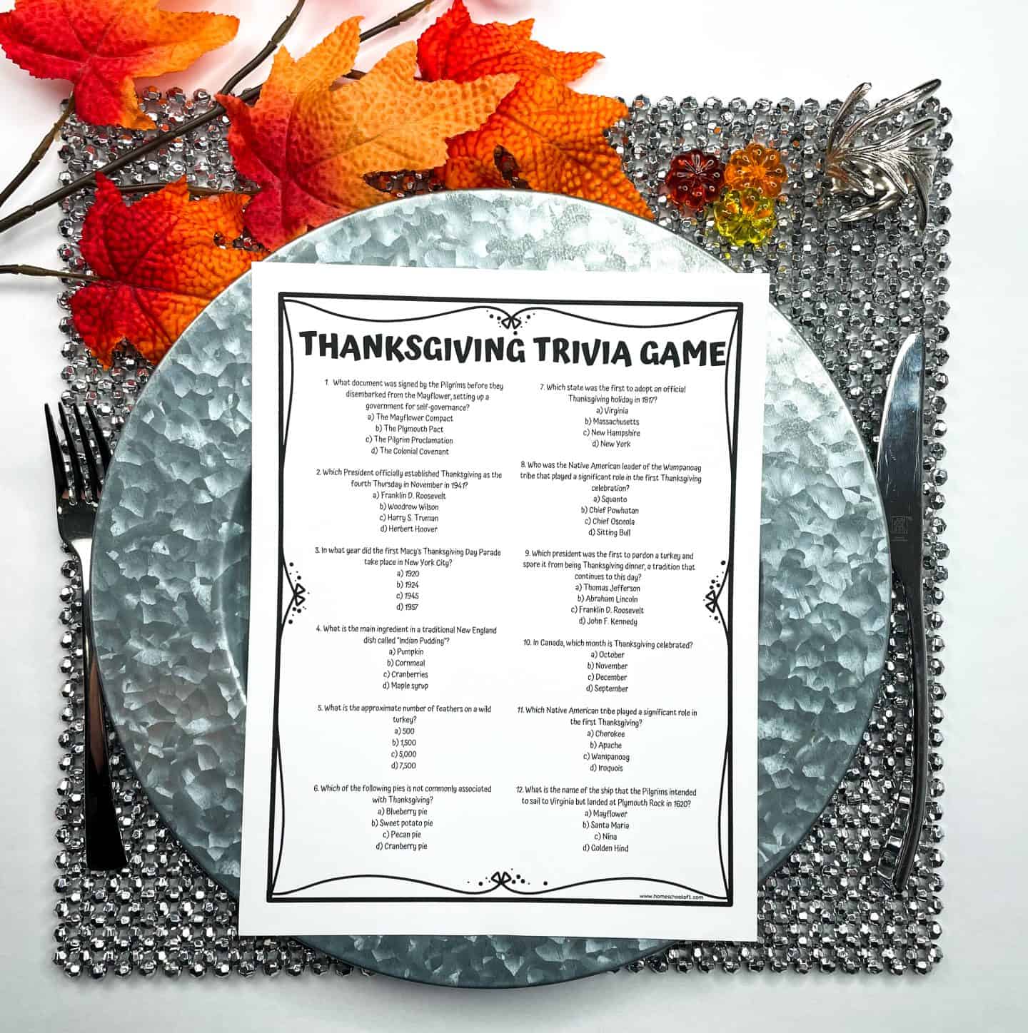 free thanksgiving trivia