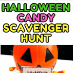 Free Halloween candy scavenger hunt printables with hiding place guide and spooky decor