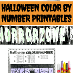 halloween color by number free printables