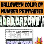 halloween color by number free printables