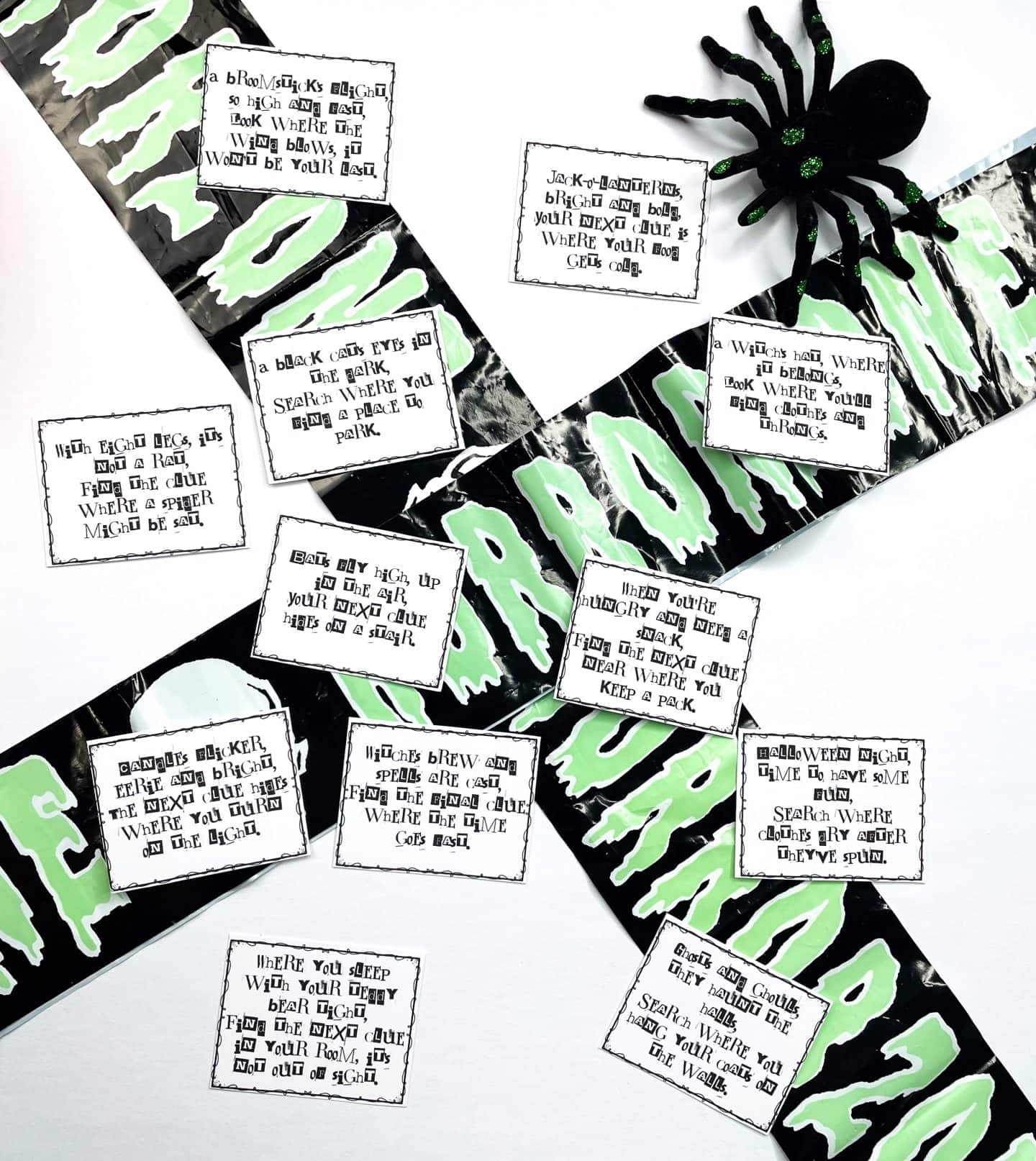 halloween treasure hunt clues free printable