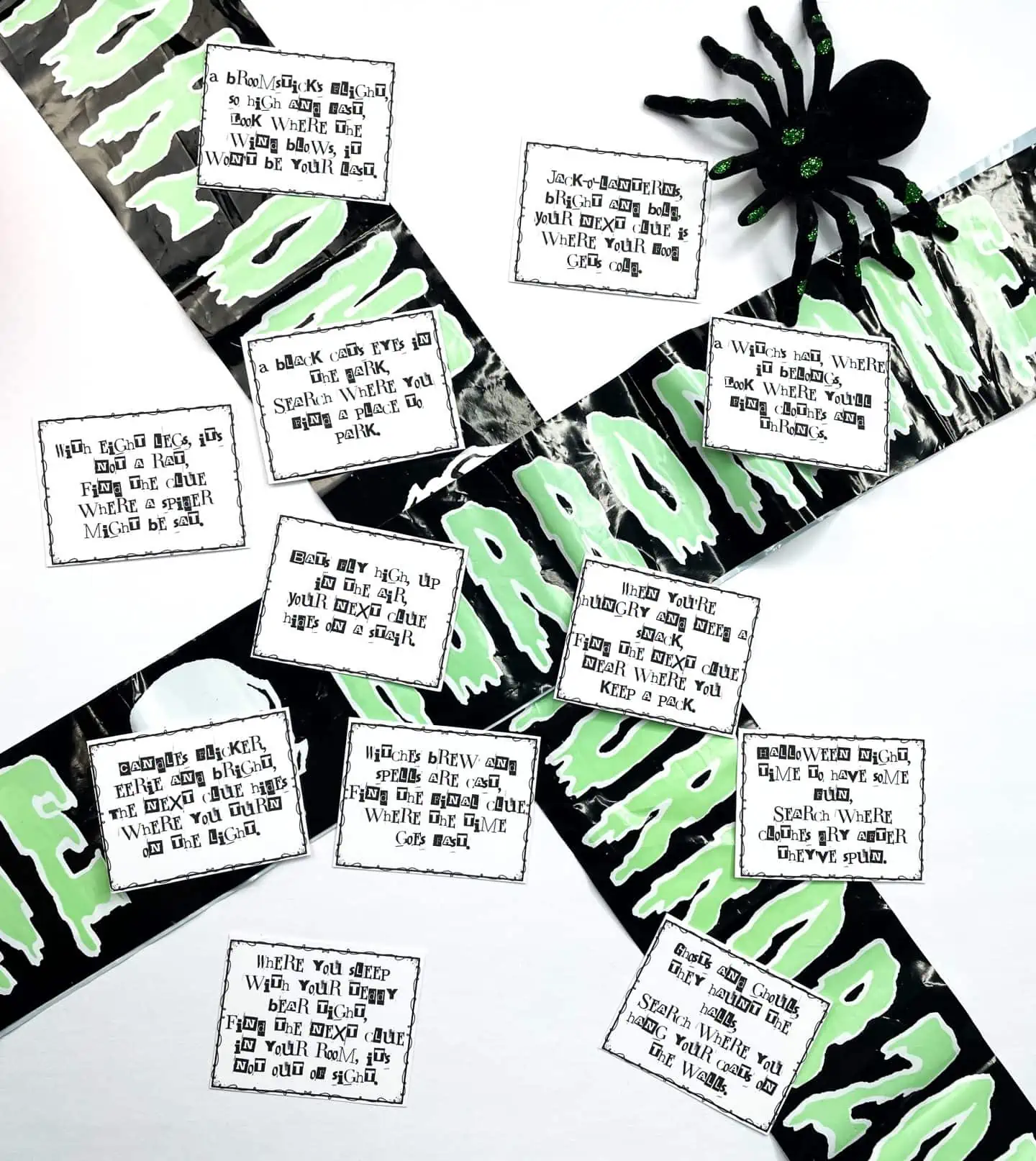 halloween treasure hunt clues free printable