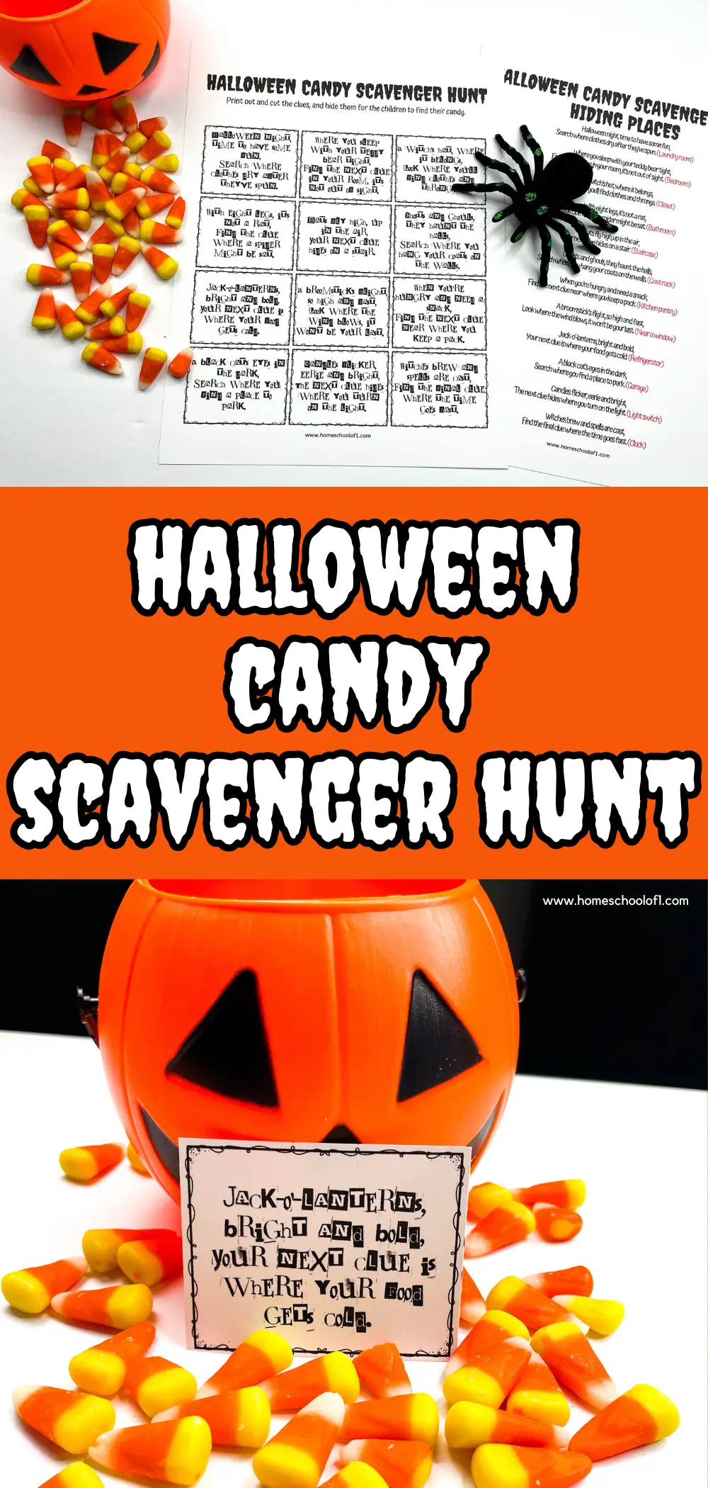 hallowen candy scavenger hunt