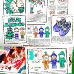 Free printable Mexican Christmas coloring pages showing piñatas, New Year clock, and Three Kings celebration