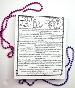 New Year's Mad Libs Free Printable