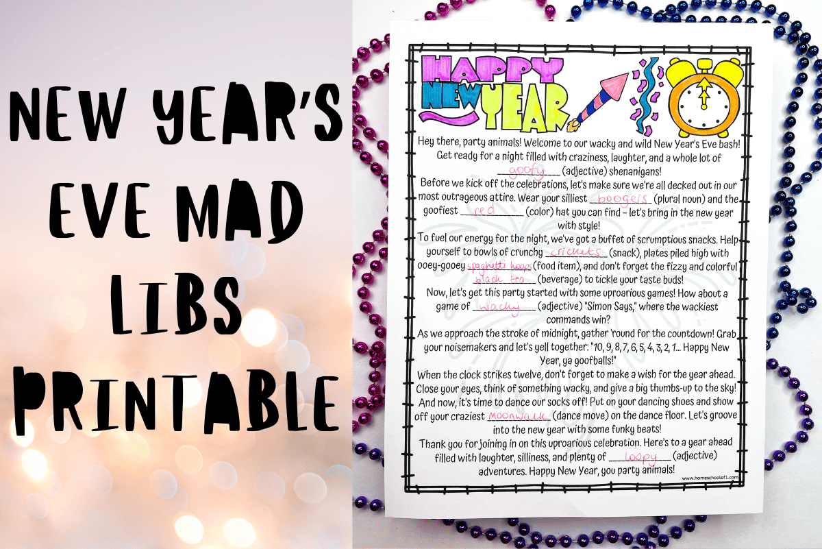NEW YEARS EVE MAD LIBS PRINTABLE