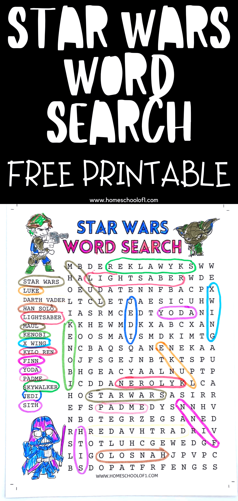 Star Wars Word Search (Free Printable)