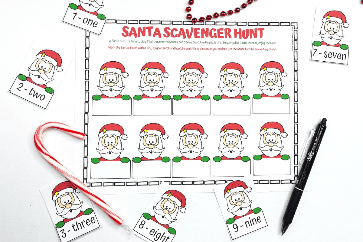 Santa scavenger hunt printable