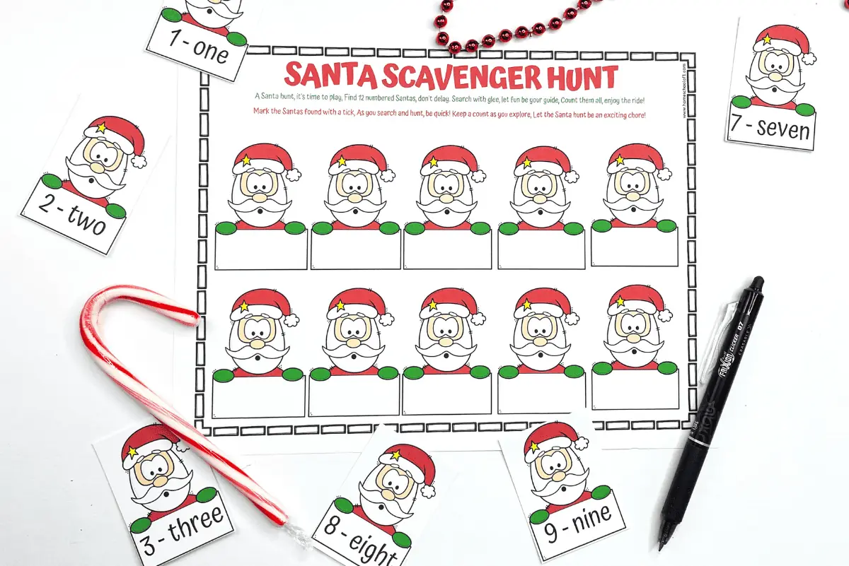 Santa scavenger hunt printable